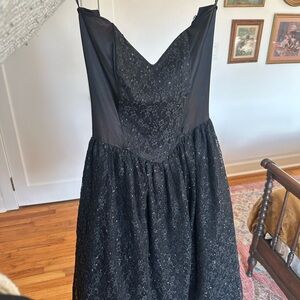 VNTG Gunne Sax Black Lace Dress